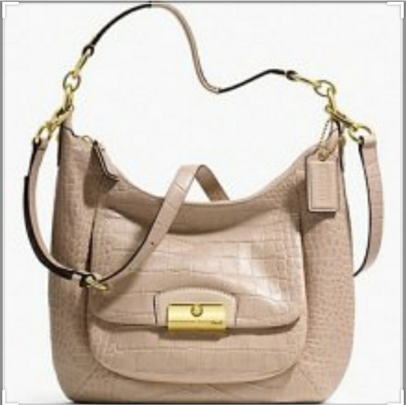 ☆NEW☆Gorgeous COACH "KRISTIN" Exotic Embossed Leather Convertible Hobo/Crossbody - Picture 1 of 8